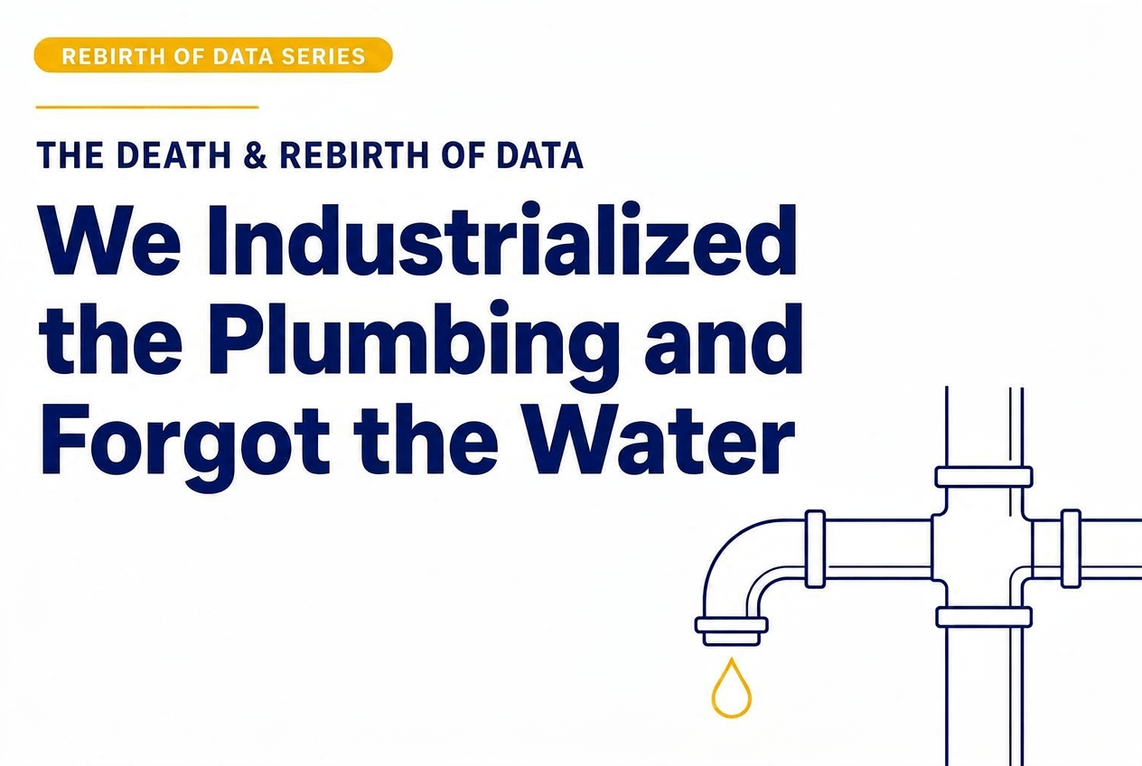 The Death and Rebirth of Data — Part 2: We Industrialized the Plumbing and Forgot the Water