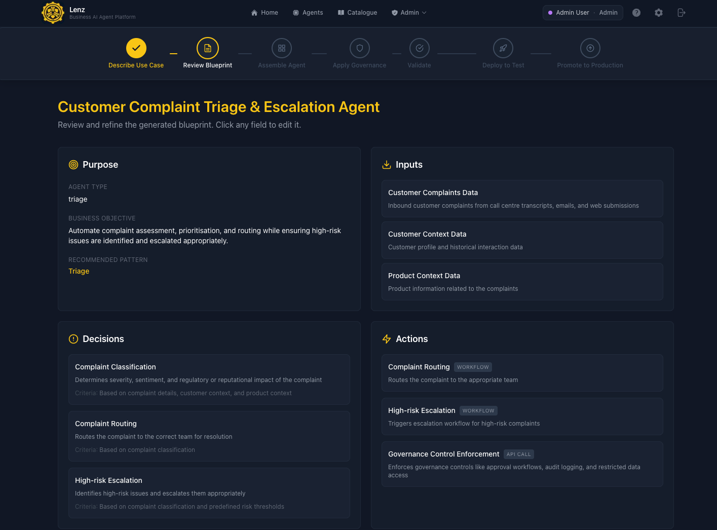 Generated agent blueprint