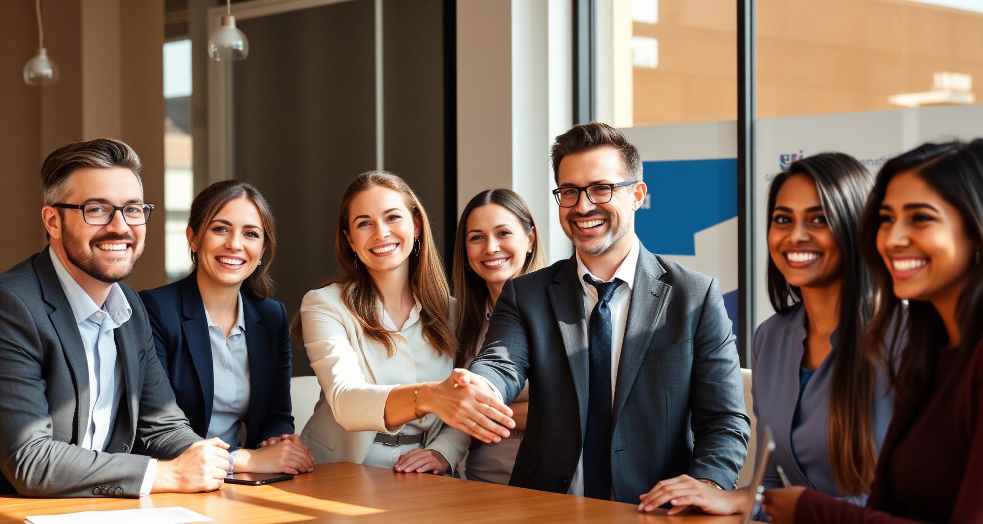 Business professionals collaborating